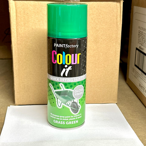 Inspired Essentials All Purpose Aerosol Spray Paint 400ml Quick Drying Spray, Fast Dry and Excellent Coverage for Metal, Wood, Plastic and More (Grass Green)