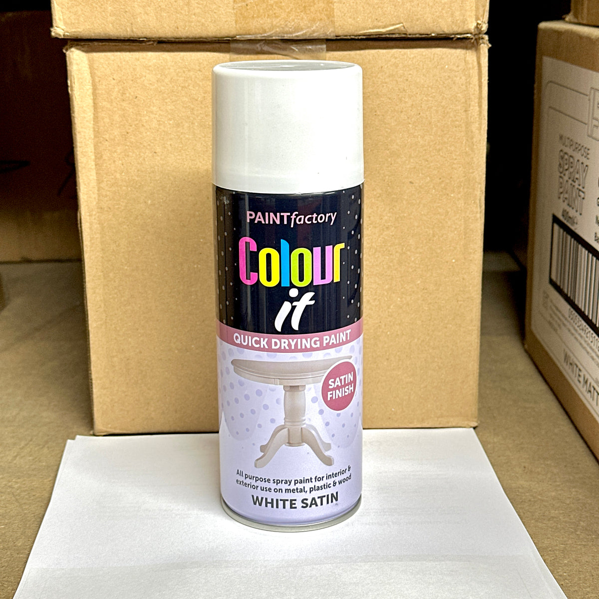 White Satin Spray Paint 400ml | Multi-Surface Aerosol product image