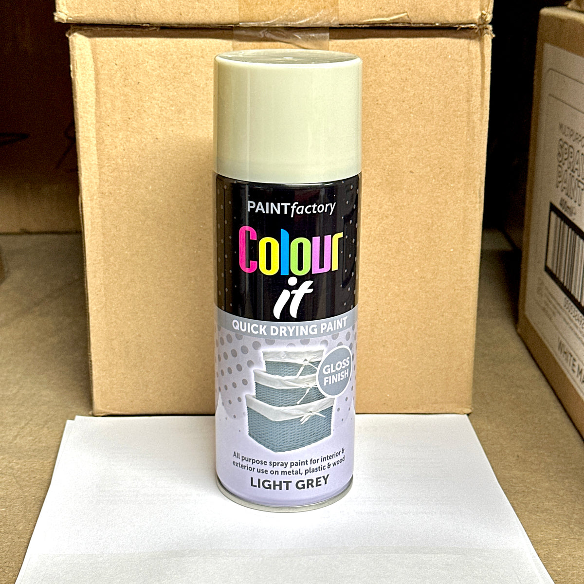 Light Grey Spray Paint 400ml | Multi-Surface Aerosol product image