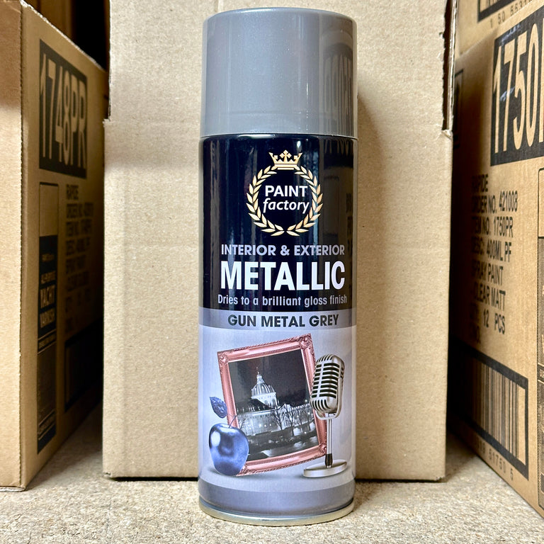 Gun Metal Grey Gloss Spray Paint 400ml | Metallic Finish