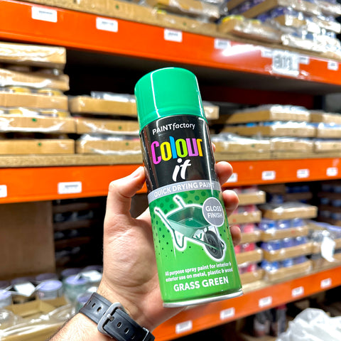 Inspired Essentials All Purpose Aerosol Spray Paint 400ml Quick Drying Spray, Fast Dry and Excellent Coverage for Metal, Wood, Plastic and More (Grass Green)