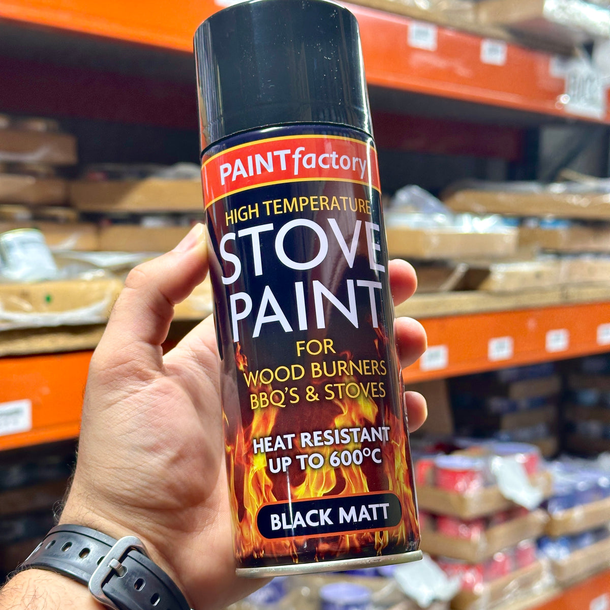 Black Matt High Temperature Spray Paint 400ml | Stove & BBQ Paint product image
