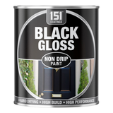 Black Gloss Non-Drip Paint Interior Exterior Use 300ml Tin - Hard Drying, High Performance