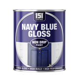 Navy Blue Gloss Non-Drip Paint Interior Exterior Use 300ml Tin - Hard Drying, High Performance