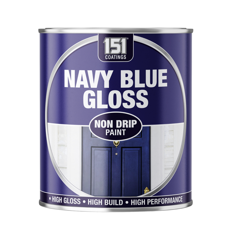 Navy Blue Gloss Non-Drip Paint Interior Exterior Use 300ml Tin - Hard Drying, High Performance