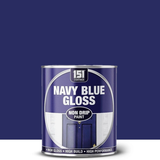 Navy Blue Gloss Non-Drip Paint Interior Exterior Use 300ml Tin - Hard Drying, High Performance