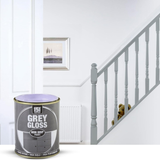 Grey Gloss Non-Drip Paint Interior Exterior Use 300ml Tin - Hard Drying, High Performance