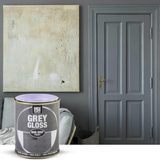 Grey Gloss Non-Drip Paint Interior Exterior Use 300ml Tin - Hard Drying, High Performance