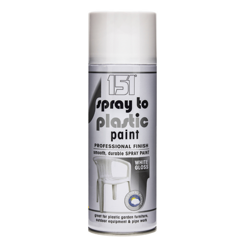 Plastic Spray Paint White Gloss Finish 400ml for Garden, Furniture & Pipe Work