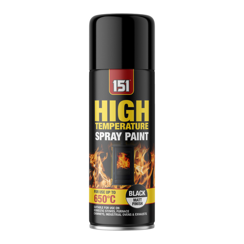 Black Matt High Temperature Spray Paint 400ml | Stove & BBQ Paint product image