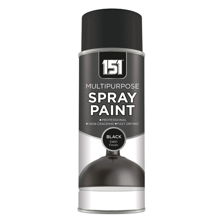 Black Satin Spray Paint 400ml | Multi-Surface Aerosol