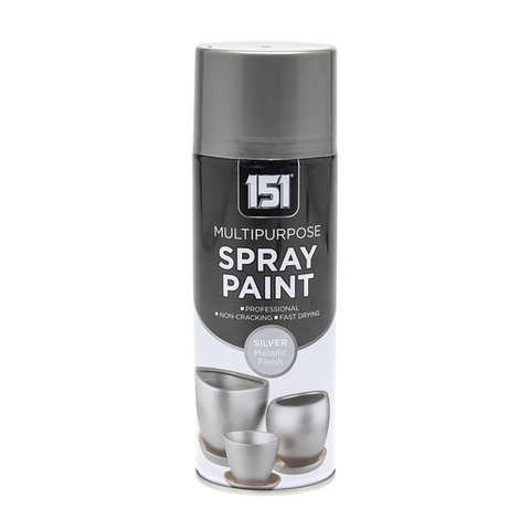 Silver Metallic Spray Paint Multi Purpose Professional Fast Drying 400ml