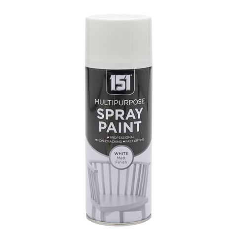 White Spray Paint Matt Finish 400ml MultiPurpose Professional Use for Metal, Wood, DIY - Fast Drying