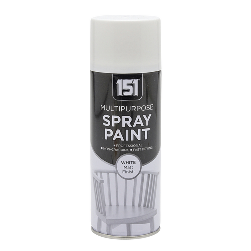 White Spray Paint Matt Finish 400ml MultiPurpose Professional Use for Metal, Wood, DIY - Fast Drying