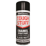 Tough Stuff Enamel Spray Paint Black Matt 400ml for Wood, Metal & Plastic - Interior Exterior Use