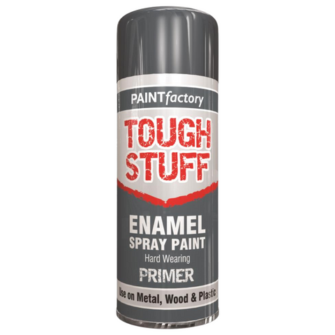Paint Factory Tough Stuff Enamel Grey Primer Spray Paint for Wood Metal 400ml
