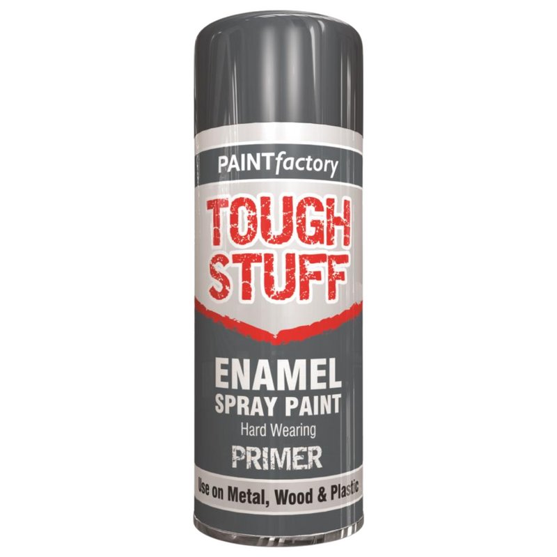Paint Factory Tough Stuff Enamel Grey Primer Spray Paint for Wood Metal 400ml