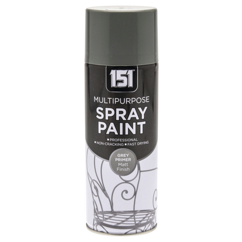 Grey Spray Paint Primer Matt Finish 400ml - MultiPurpose Fast Drying
