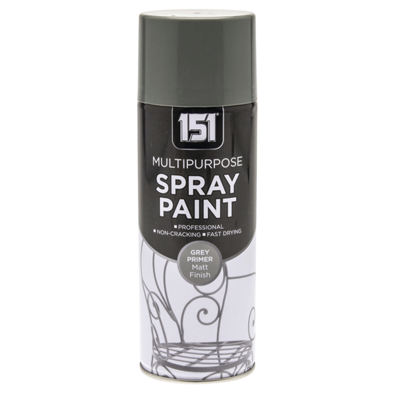 Grey Spray Paint Primer Matt Finish 400ml - MultiPurpose Fast Drying