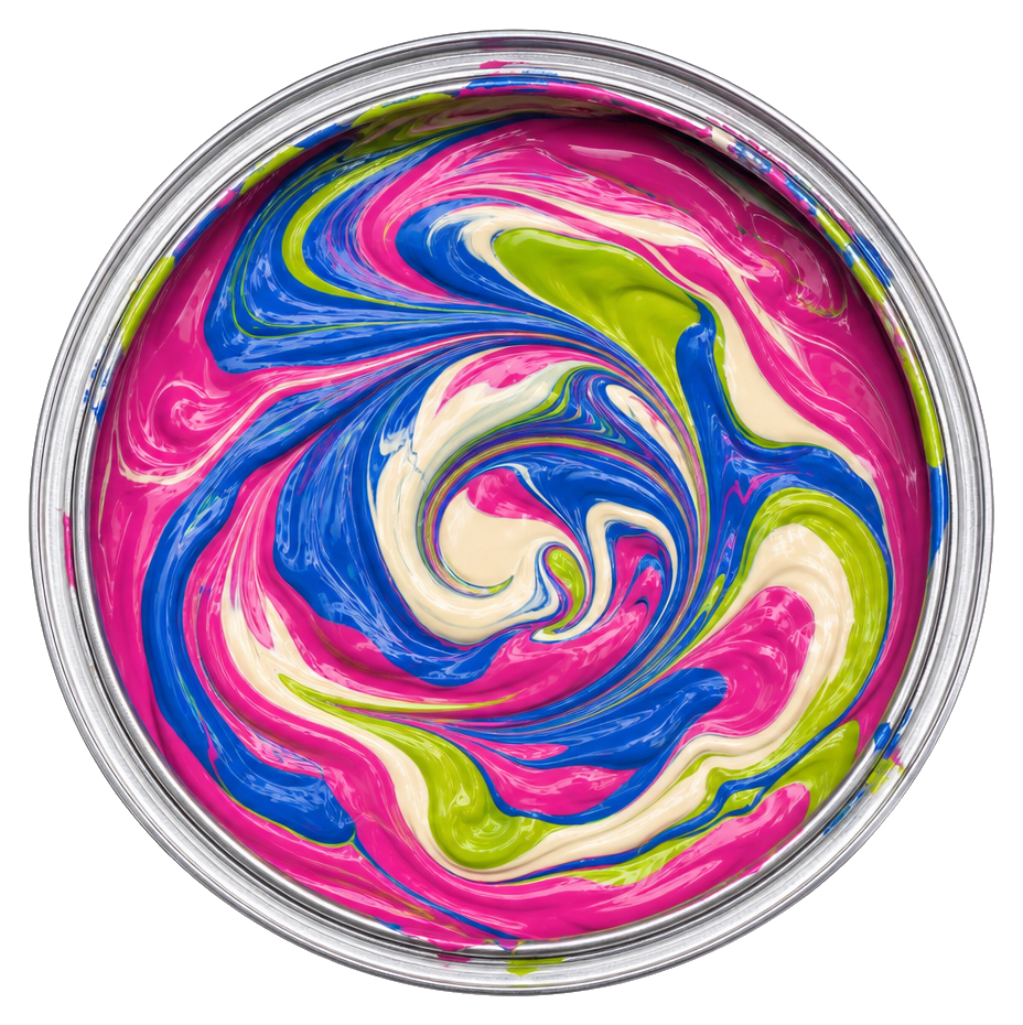 Swirling paint colours