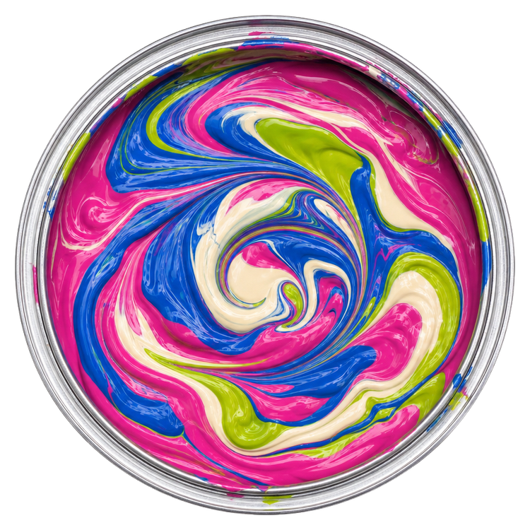 Swirling paint colours